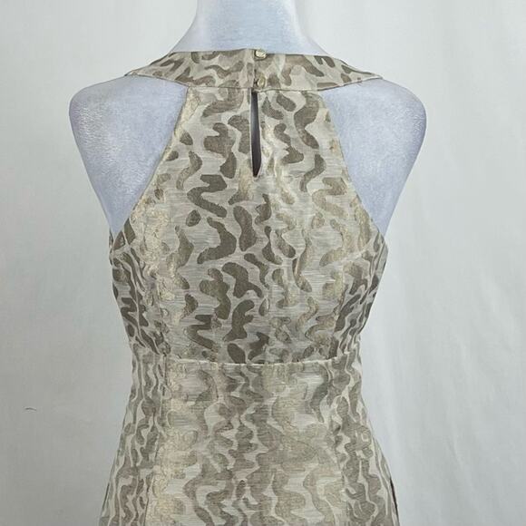 Anthropologie Etcetera Metallic Gold FairyCore Glam Dress NWT Size 6 - Picture 6 of 12